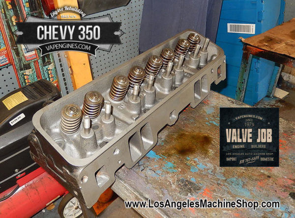 Completed Valve Job on Chevy 350 cylinder head.