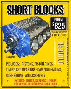 Short Block Engine Rebuild Includes