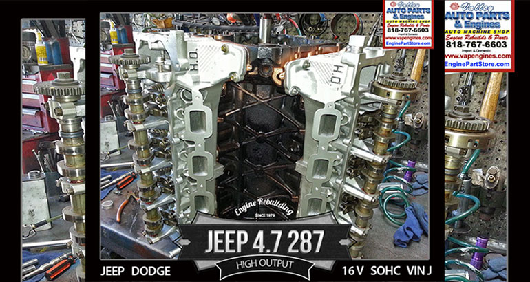 Jeep Grand Cherokee 4.7 V8 16V Engine rebuild, VIN J with High Output.