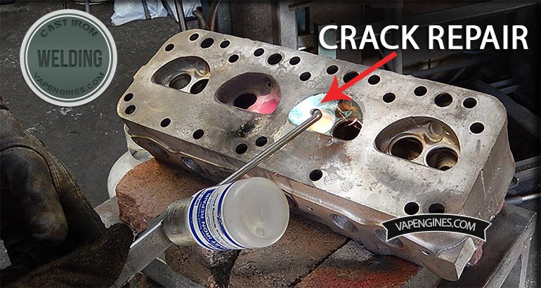 Cast iron cylinder head crack repair