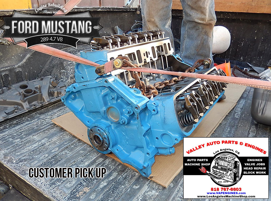 Customer pick up Ford Mustang 289 rebuilt engine