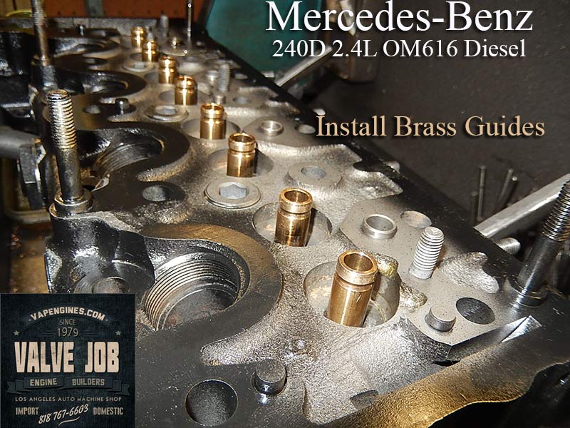 mercedes 240d install brass guides close up