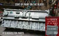 painted toyota fj40 engine block