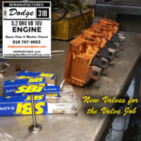 dodge 318 new valve cylinder head