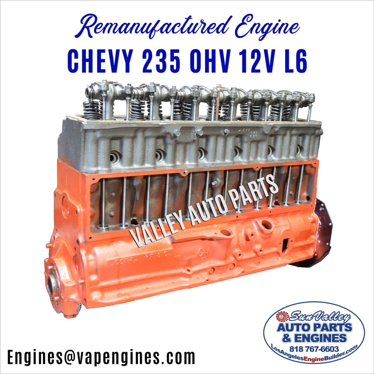 Remanufactured Chevy 235 Engine